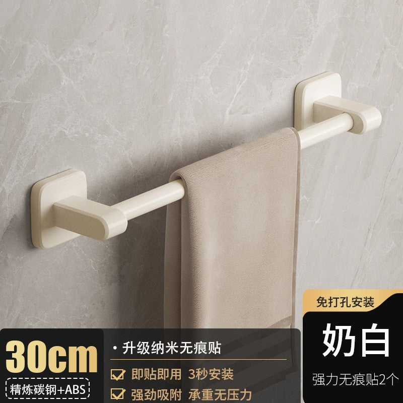 White towel rack, toilet non-punching wall rack, bathroom double single rod toilet, toilet storage hanger