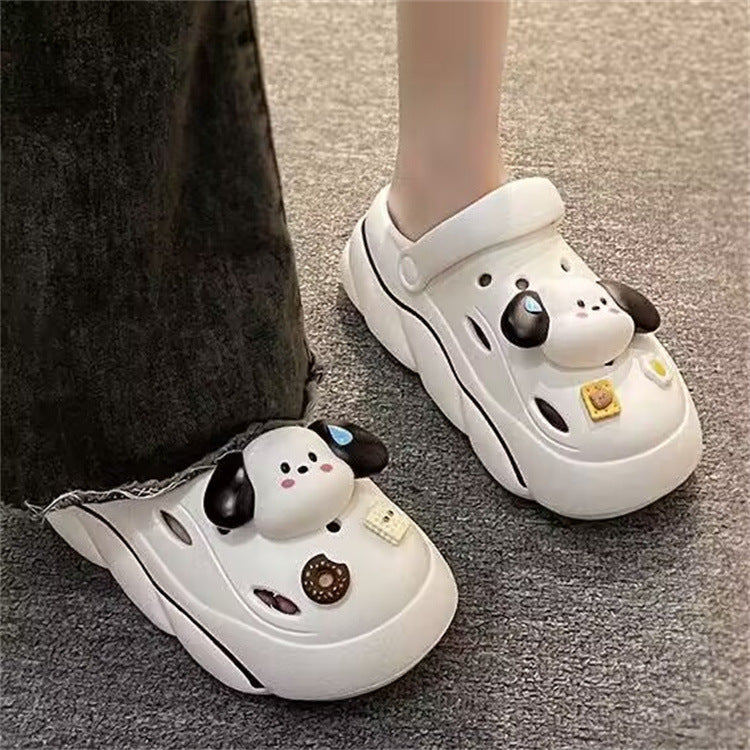 Women's clogs summer wholesale outdoor wear 2024 new thick sole beach couple closed toe half slippers women's sandals