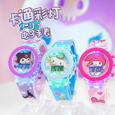 Kids' cartoon light-up watch - marvel spider-man, unicorn, elsa princess - flashing electronic toy watch for boys and girls