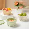 Portable outdoor travel silicone foldable small square bowl lunch box cutlery set food grade silicone instant noodle bowl