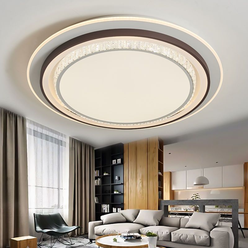 Led ceiling light round living room lamp 80cm minimalist modern elegant home bedroom light 1m large round room lighting fixture