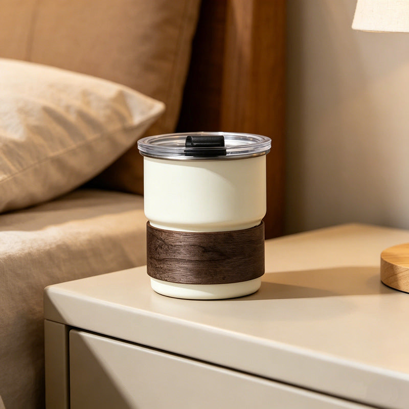 Coffee cup 304 stainless steel water cup portable camping style ins style cup mug american style with lid straw cup