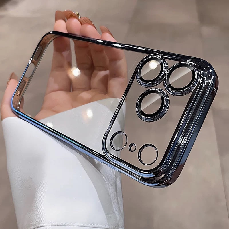 Suitable for apple 17promax mobile phone case pc electroplated glass lens film iphone16 all-inclusive anti-fall protective case