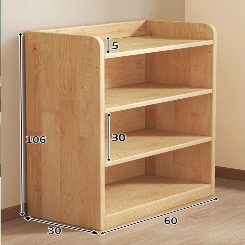 Solid wood bookshelf living room simple floor bookcase student storage rack children's home multi-layer bedroom storage cabinet