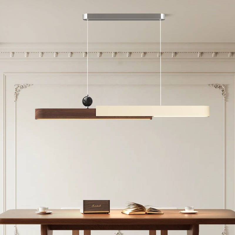 Walnut color restaurant chandelier one-word bar counter modern minimalist tea room simple lighting table new eye protection strip