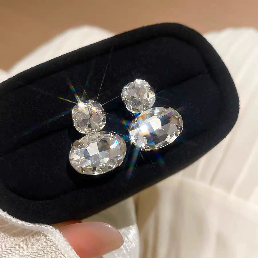 925 silver needle hong kong style retro metal earrings for women classy geometric plain hoop earrings easiest for match exaggerated work clothing earrings