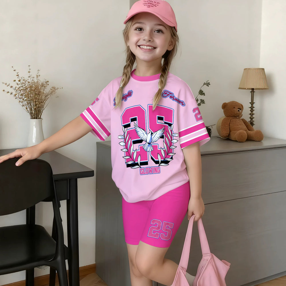Wholesale children's clothing: versatile t-shirt and shorts set - 25 number element kids' two-piece outfit, ready stock & direct supply