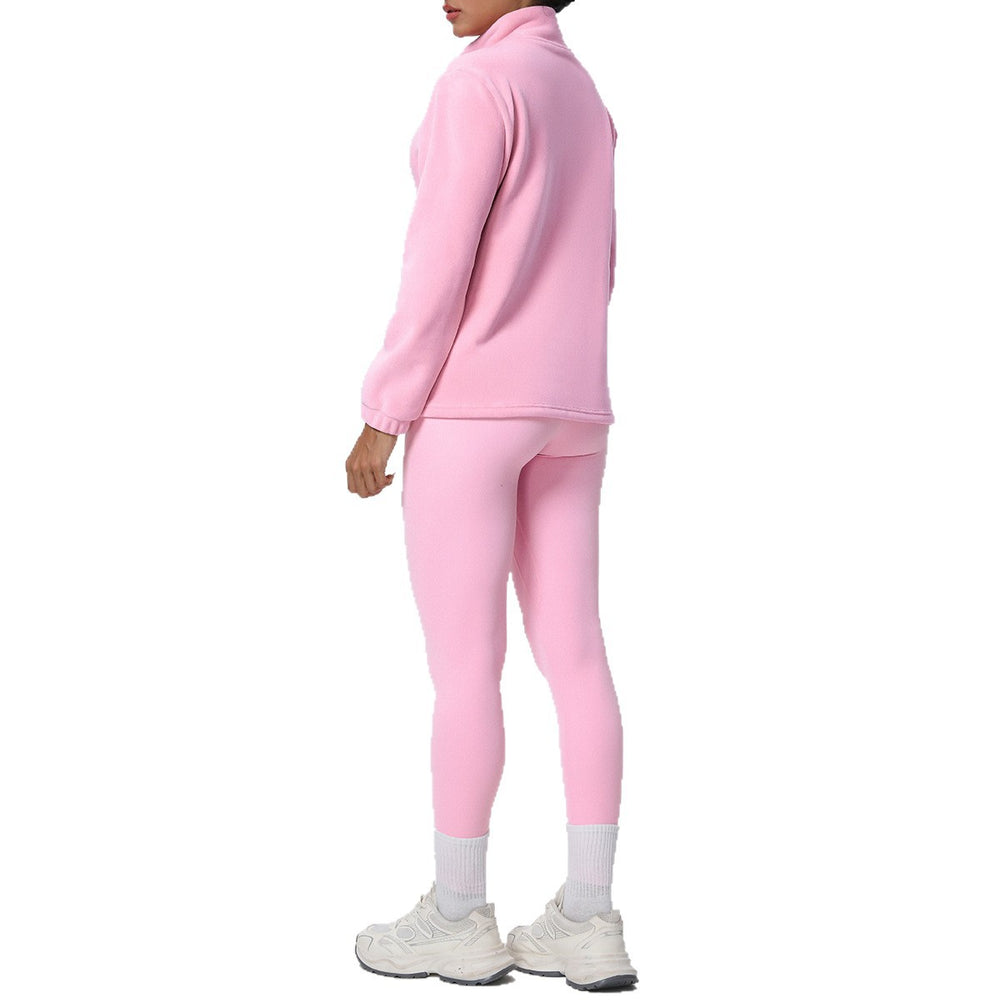 Fall and winternew arrivalfleece-linedsweatshirt zipperoutwearthickenedheattech outdoor sports suit running fitness yoga clothes for women