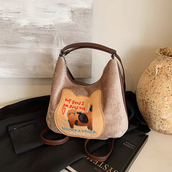 Winter commuter backpack bag women's 2025 new college style tote bag Korean version large-capacity shoulder underarm bag