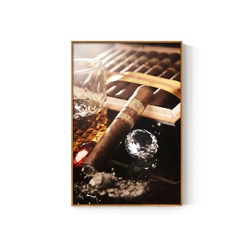 Cigar bar hanging painting American bar high-end club nightclub box wall decoration painting whiskey tobacco and alcohol shop mural