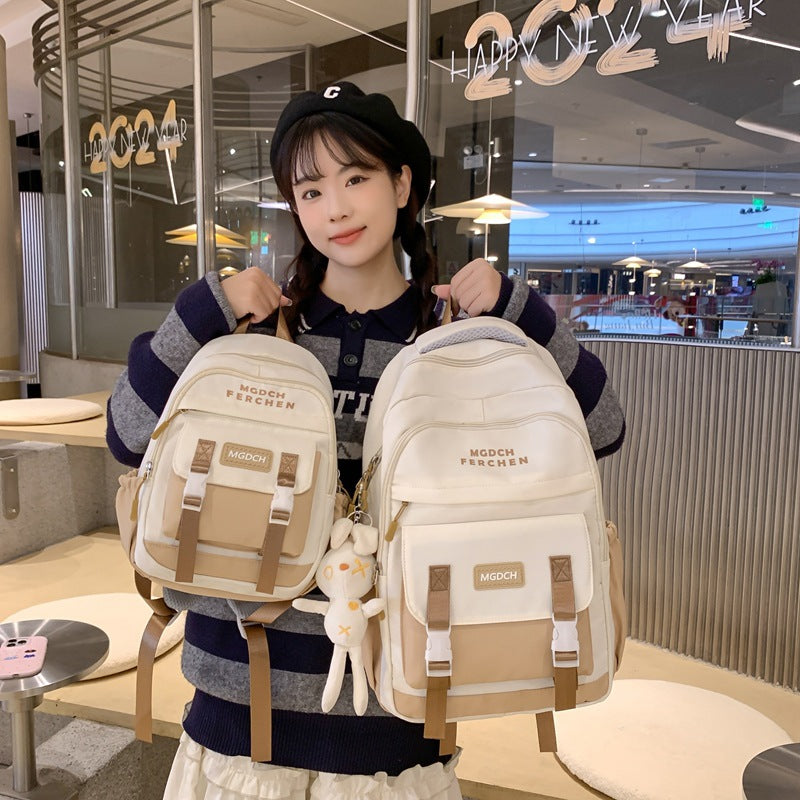 New Small Mini Backpack Nylon Student School Bag Large Capacity Lightweight Girls Simple Female College Student Backpack