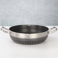 double-ear frying pan, deepened stainless steel flat bottomfor home pancake baking pan, induction cooker, gas honeycomb non-stick pan