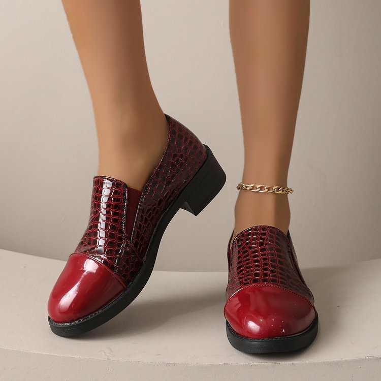 foreign trade leather shoes  spring new fashion cracked versatile small leather shoes loafers   dropshipping