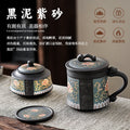 High-end zisha tea set - premium business gift, kung fu tea ceremony gift box, complete teapot and teacup set, light luxury style