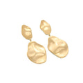 Amazon's new stylishtrendy teardrop-shaped pendant earrings polished hollow exaggerated heavy geometric earrings for women
