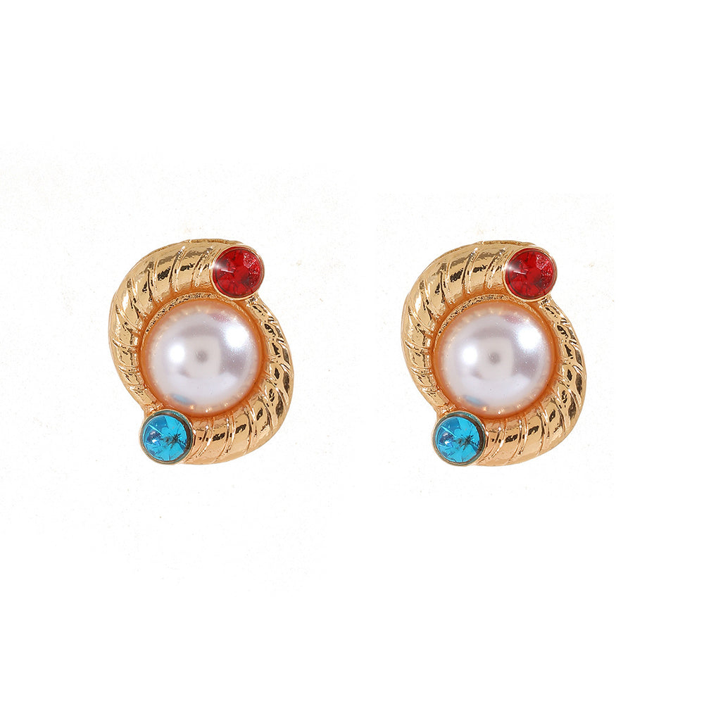 Wholesale pearl stud earrings for women - european and american fashion, statement earrings with a high-end feel, geometric irregular flower and heart earrings for women