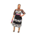 African  women's printed patchwork dress, european and american cross-border foreign trade fashion casual polka dot skirt, plus size
