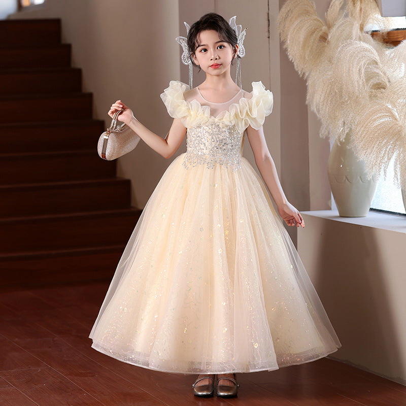Flower girl wedding dress evening dress birthday girl catwalk piano performance new arrival host performance 61 wholesale in stock
