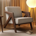 Scandinavian solid wood single sofa richard french medieval style living room sofa chair balcony casual chair lazy sofa