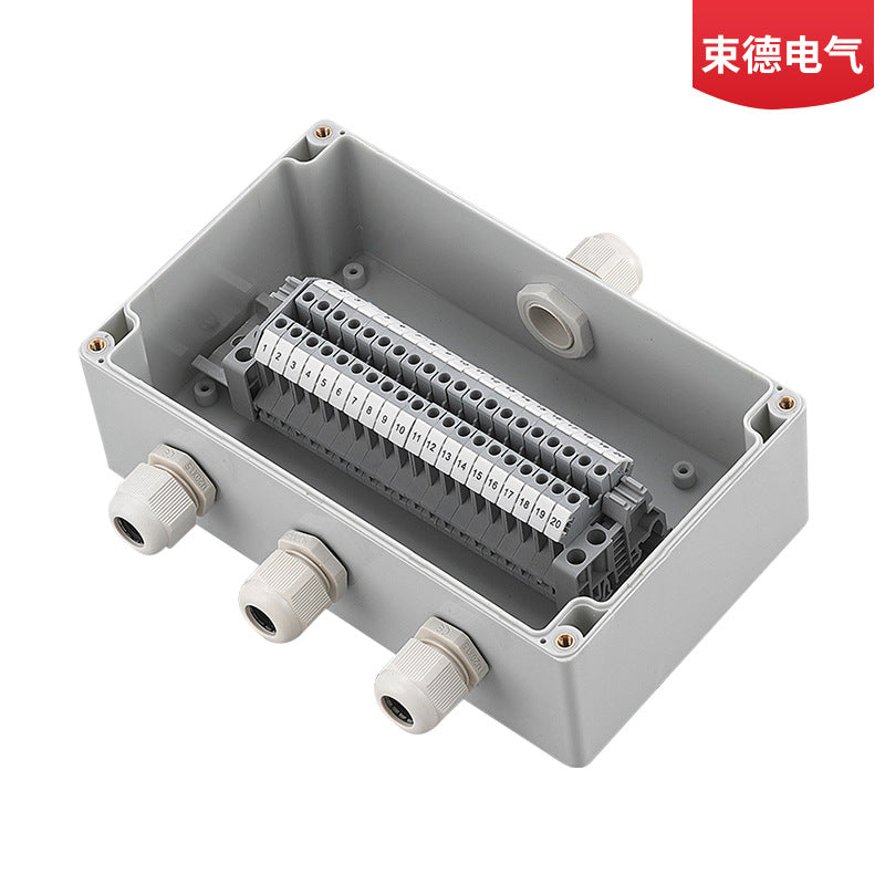 Outdoor waterproof junction box with terminals Industrial security ABS plastic sealed box UK/TB terminal cable breakout box