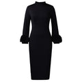 C8638 european and american cross-border half turtleneck elegant silm elegant ol long sleeve stereo flower foreign trade dress