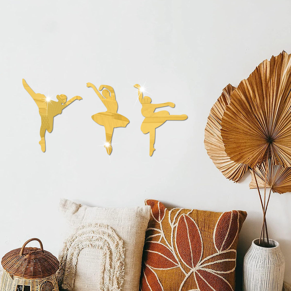 Ballet girl   mirror three-dimensional 1mm acrylic wall sticker dance classroom room decoration sticker