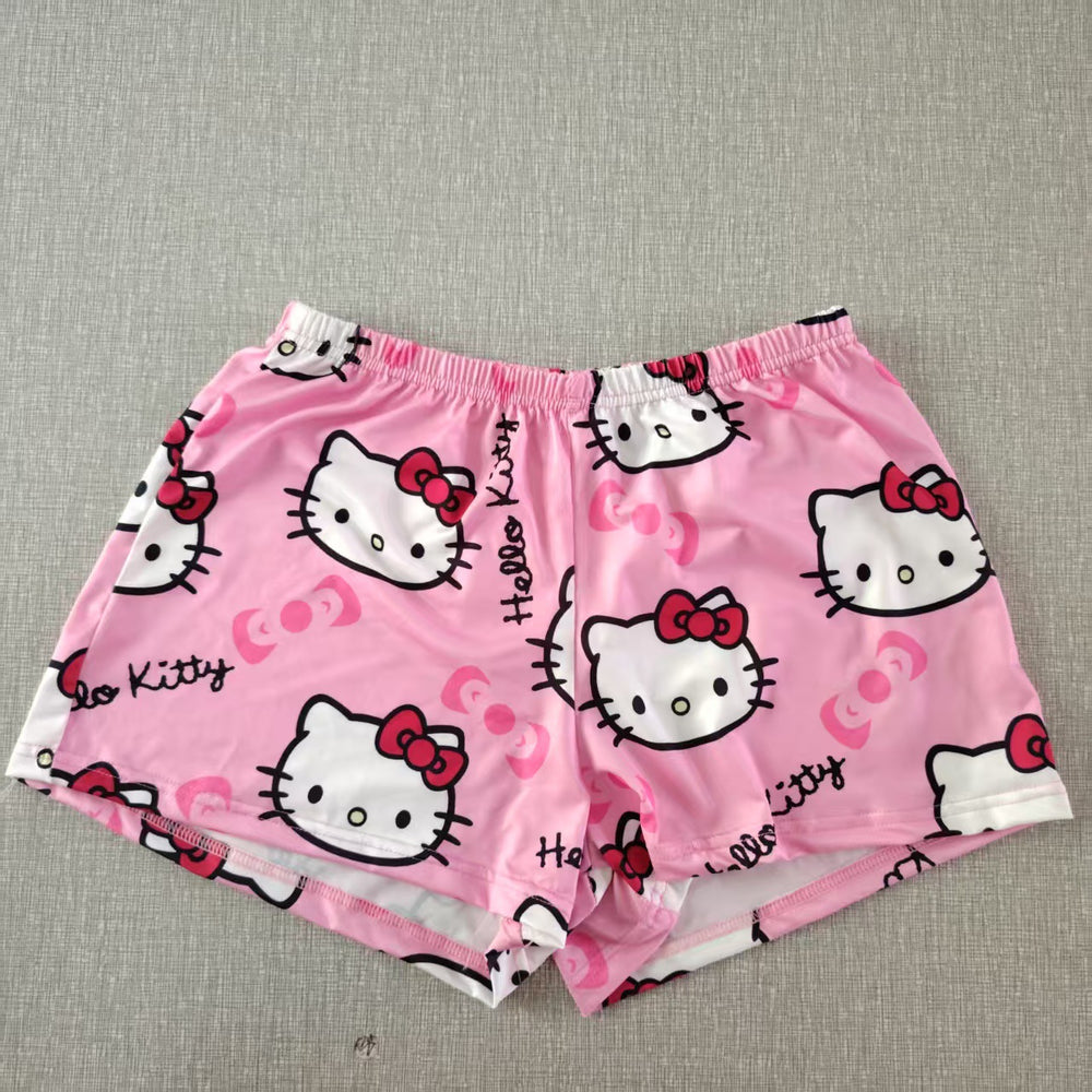 Fashion  summer best selling hello kitty walking pants cartoon pajamas women's summer thin casualloosenew arrival home