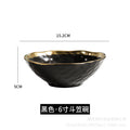 New arrival high-end gold-plated edge western steak plate matte ceramic bowl plate set combination large hat bowl wholesale