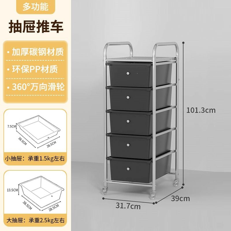 Multi-tiered storage cabinet with drawers - versatile organizer for home, space-saving, black