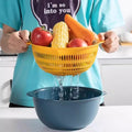 Double-layer sink drain basket six-piece set kitchen living room for home fruit washing plate casual plastic rice washing basket