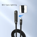 240w foldable charging cable with angled dual usb-c connectors, braided design, compatible with apple and huawei phones