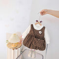 New arrival baby girl spring long sleeves fake suspender skirt girldress spring autum little princess style spring & fall skirt