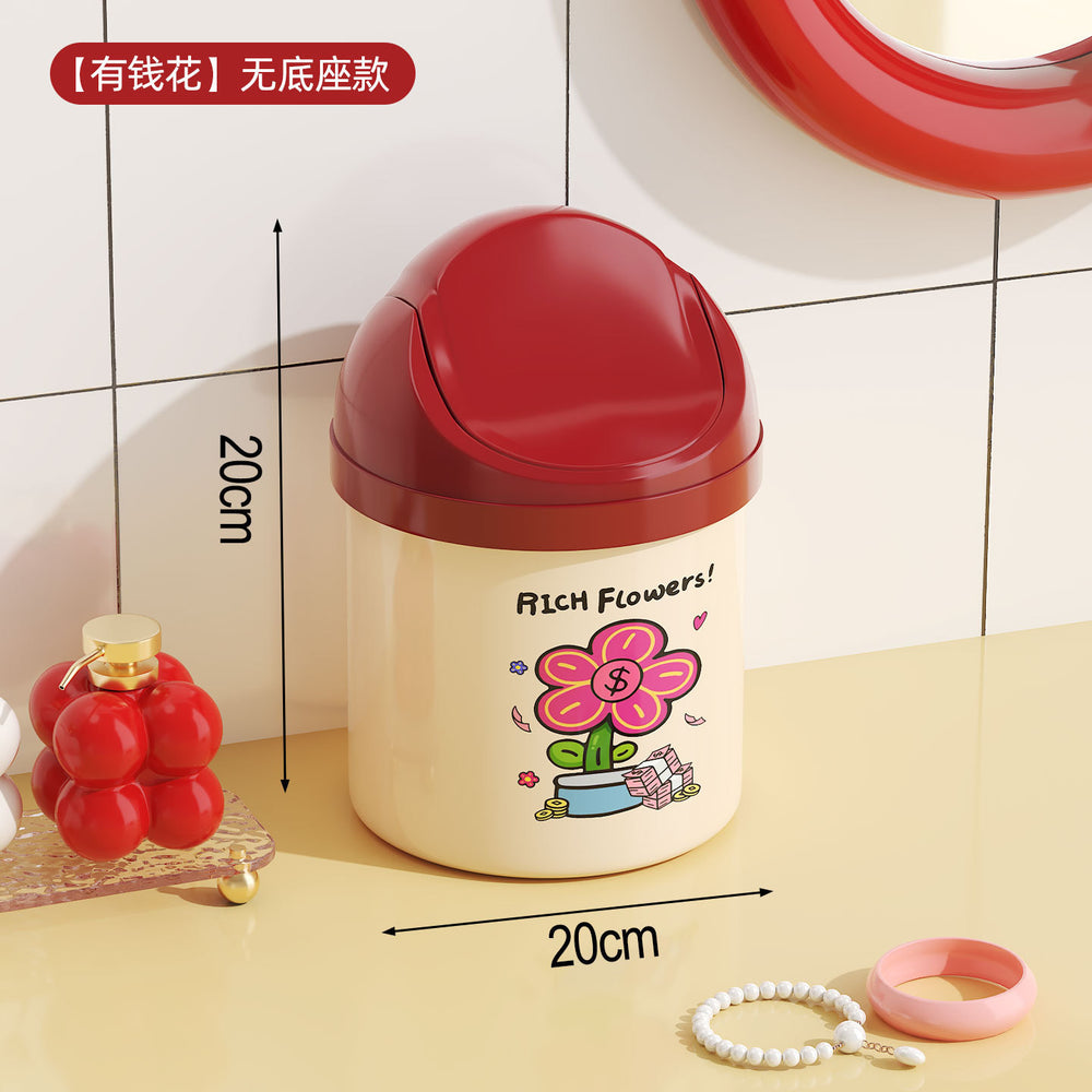 Cartoon home desktop trash can - mini, cute, high-value storage for office, bedroom, dorm, and desk