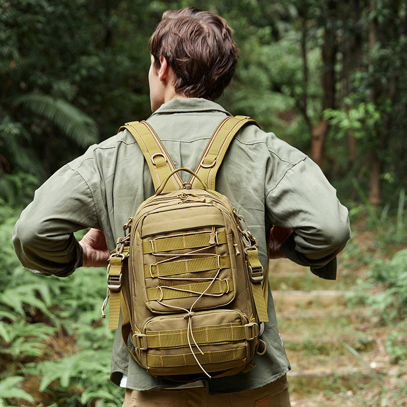 Cross-border outdoor mountaineering bag large-capacity sports backpack trendy camouflage multi-compartment fishing bag casual messenger bag men