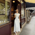 cross-border fashionexportfrenchretro polka dot waist slimming lookdressspring & fall summerelegantelegancelong skirt