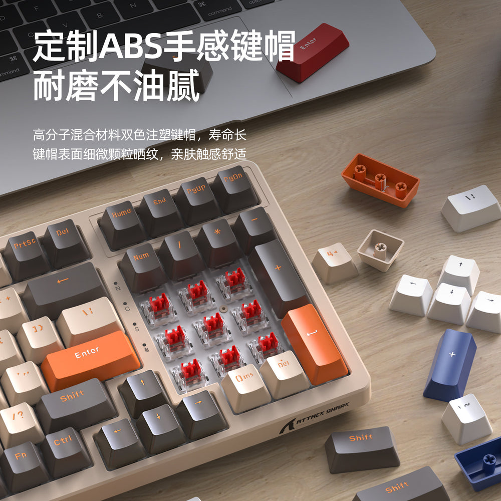 Attack shark k98rgb three-mode hot-swappable mechanical keyboard customized gaming bluetooth wireless keyboard