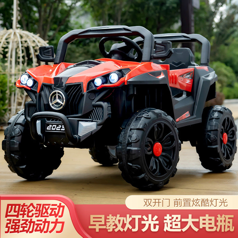 New seated baby music self-driving toy car four-wheel drive charging remote control off-road car children's electric car