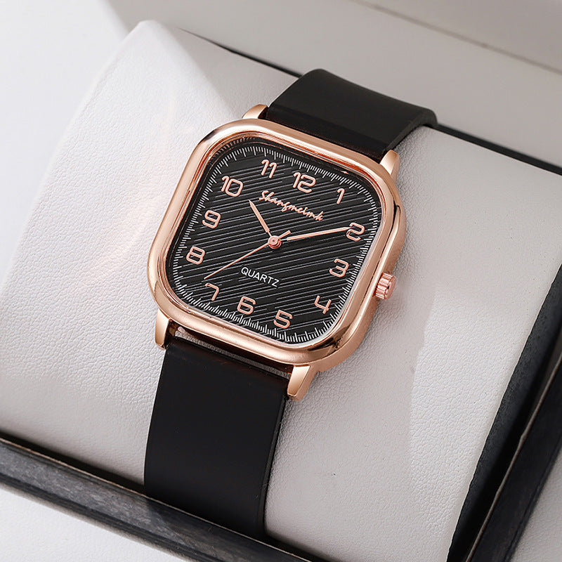 Shangmei square arabic numerals scale silicone strap fashion quartz women's watch factory direct sales wholesale