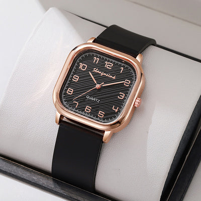Shangmei square arabic numerals scale silicone strap fashion quartz women's watch factory direct sales wholesale