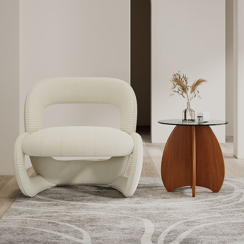 Designer single sofa chair wabi-sabi style homestay apartment leisure backrest bedroom irregular sofa solid wood minimalist