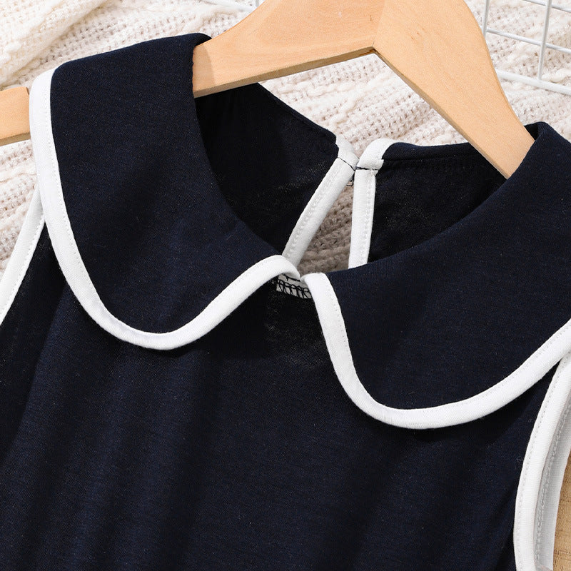 Summer kids' dress -  cross-border doll collar a-line dress - simple & stylish girls' vest dress
