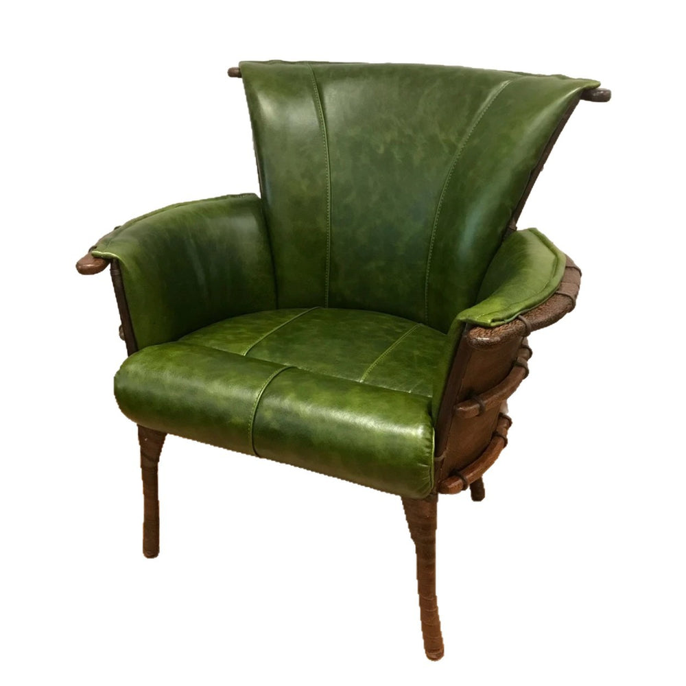 Haodin palm tea room host chair sofa chair living room light luxury red dining chair handmade cowhide tea room chair