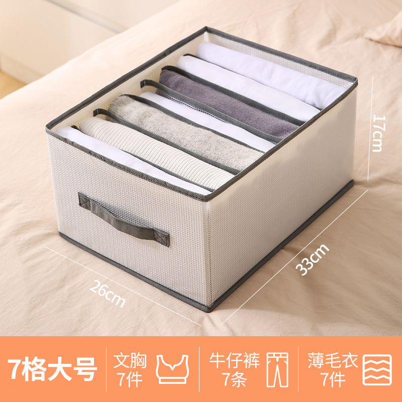 Foldable pants storage box artifact drawer type partition box clothing layered arrangement storage box pp board storage bag