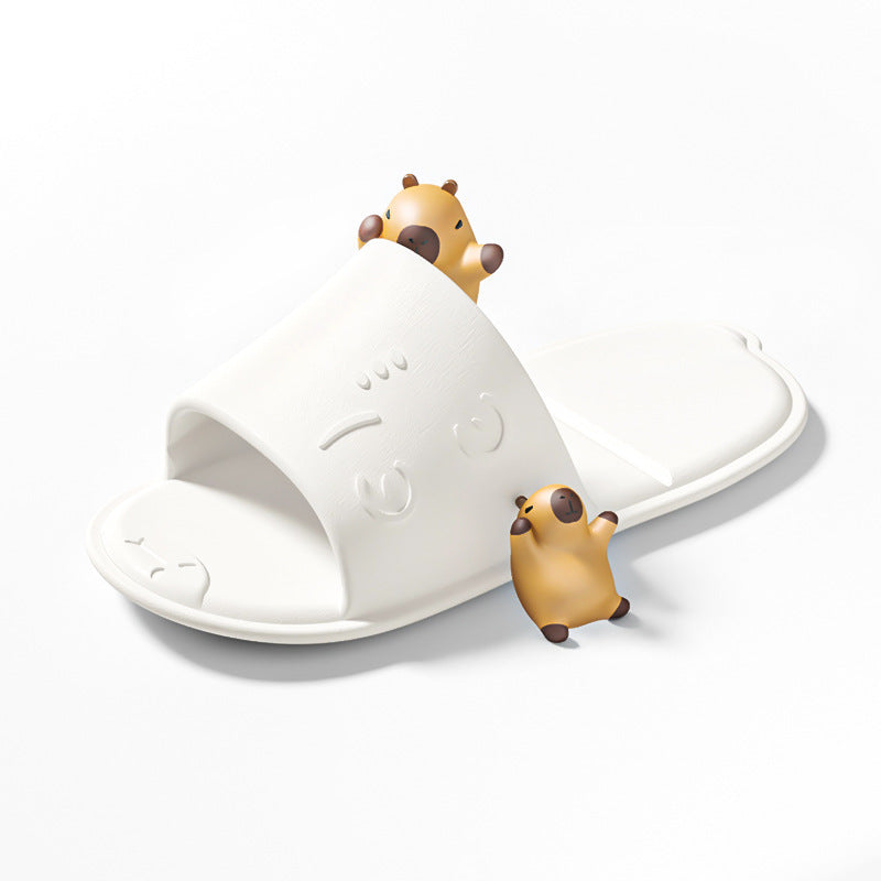Foldable travel cartoon slippers - women's portable, non-slip disposable slippers for travel, business trips, hotels, and bathing