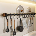No punching rack hook shovel wall storage spoon hanging rod walnut storage rack spatula kitchen wall rack
