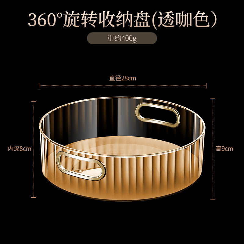 360 ° rotating storage box, kitchen countertop seasoning can plastic finishing box, cosmetic storage tray rack
