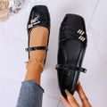 Exportplus sizespringnew arrivalmary jane shoes thick heel square toe high heels flats patent leather flats women's wholesale