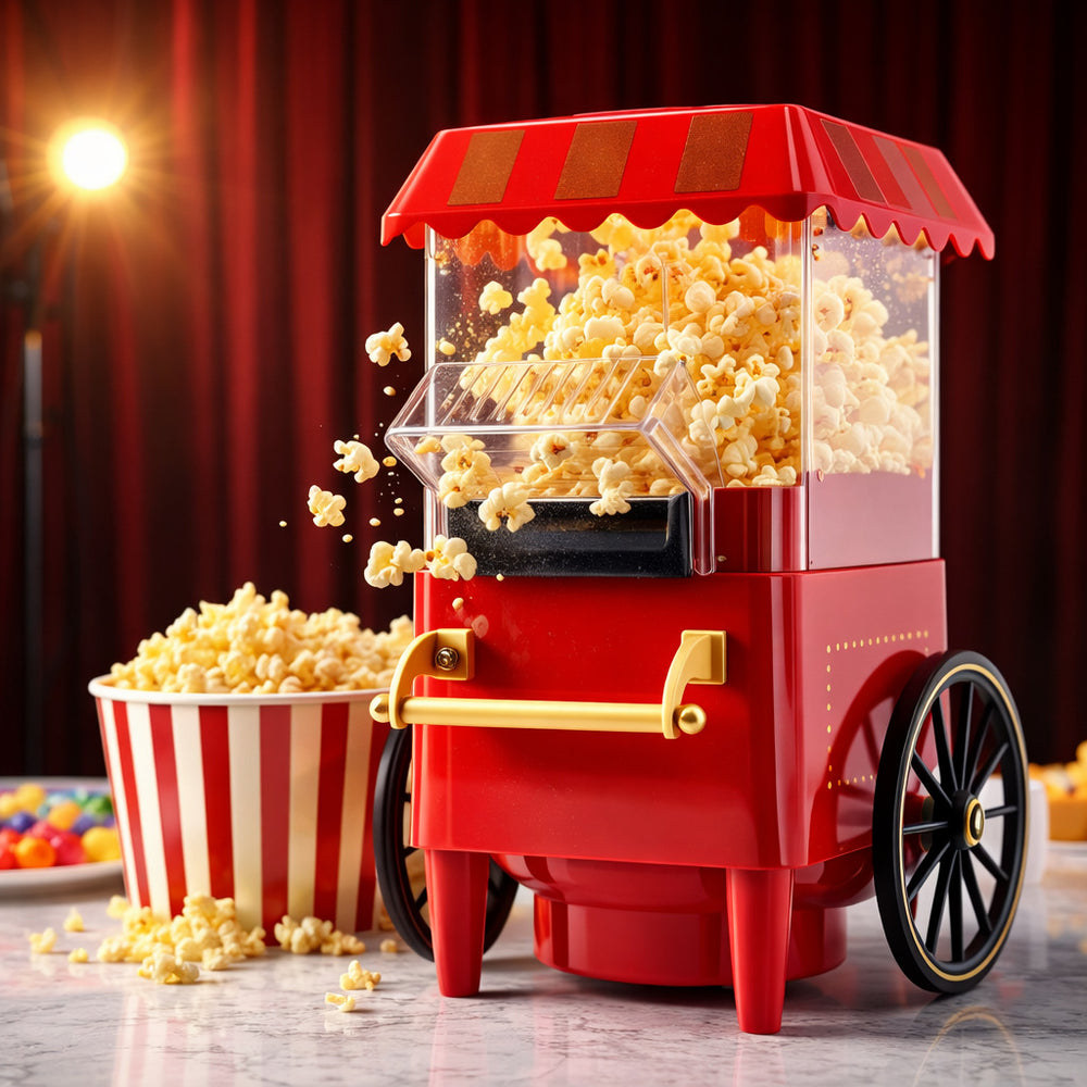 Home theater party essential: mini retro popcorn maker - classic red & black, cross-border bestseller