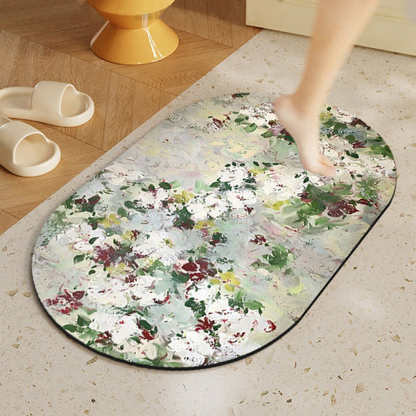 Bathroom door floor mat Toilet oval foot mat Toilet diatom mud strong absorbent mat Non-slip quick-drying carpet