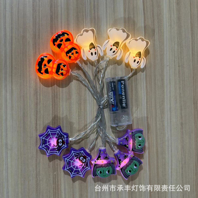 2024 Cross-border New Halloween Light String  Eyeball Skull Pumpkin Light Scene Arrangement Decoration Ambient Light